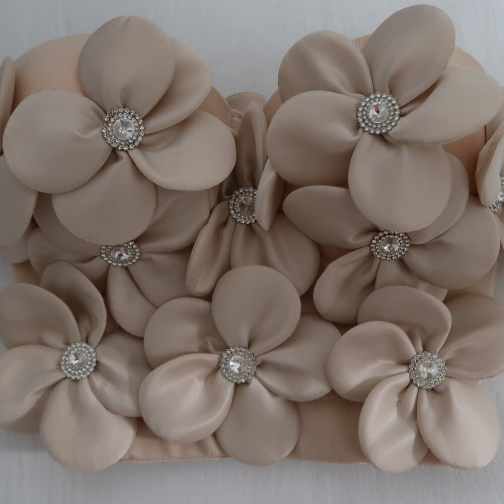 🌸✨ One-of-a-Kind Nude Corset with Embroidered Floral Detail ✨🌸